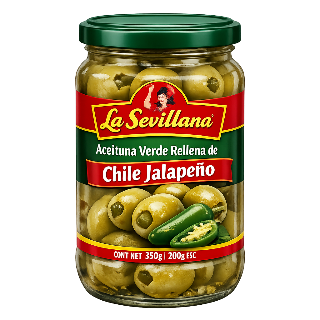 Aceituna Verde Rellena de Chile Jalapeño
