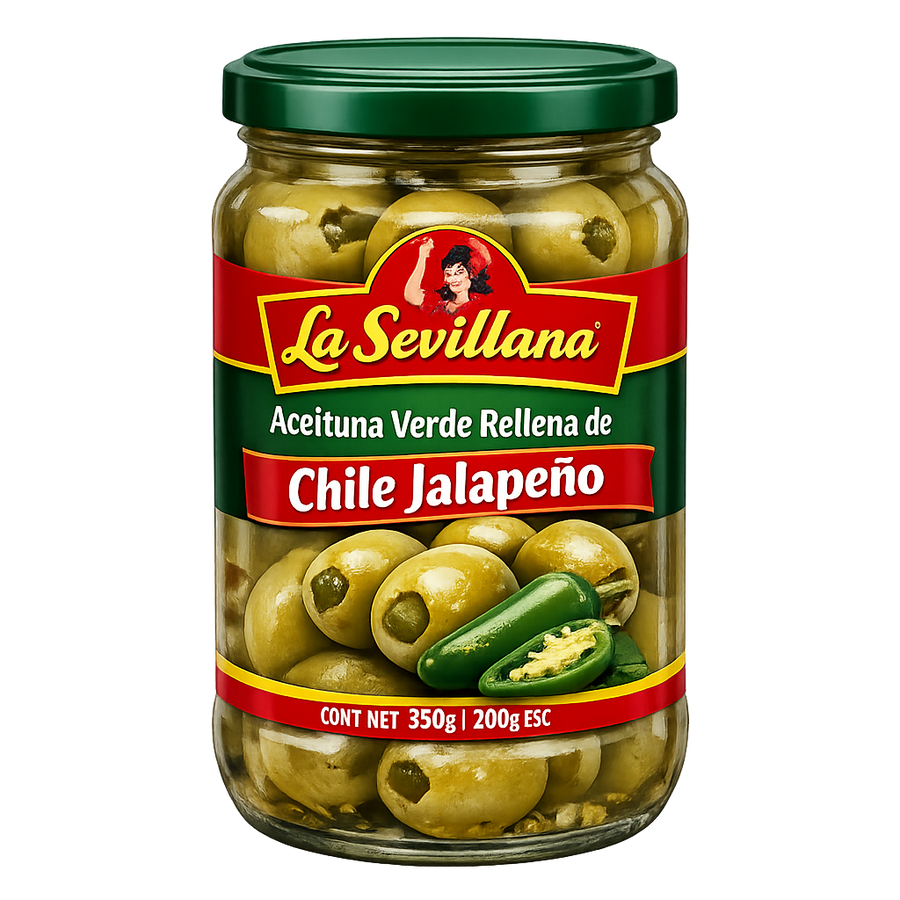 Aceituna Verde Rellena de Chile Jalapeño