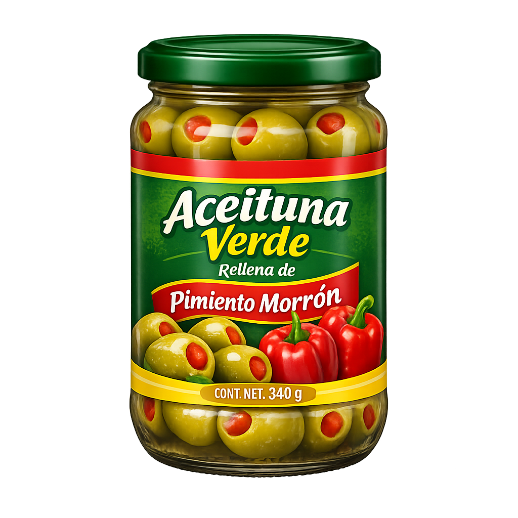 Aceituna Verde Rellena de Pimiento Morrón
