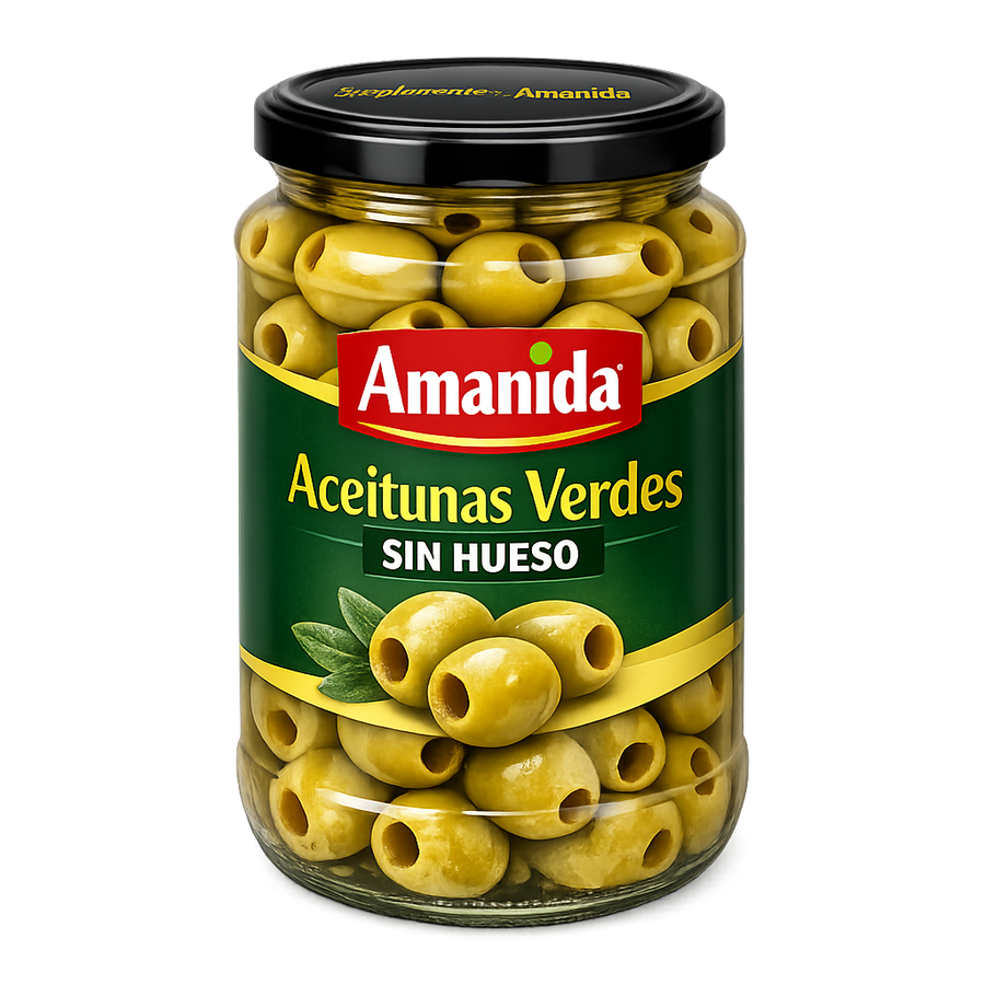 Aceitunas Verdes Sin Hueso Amanida