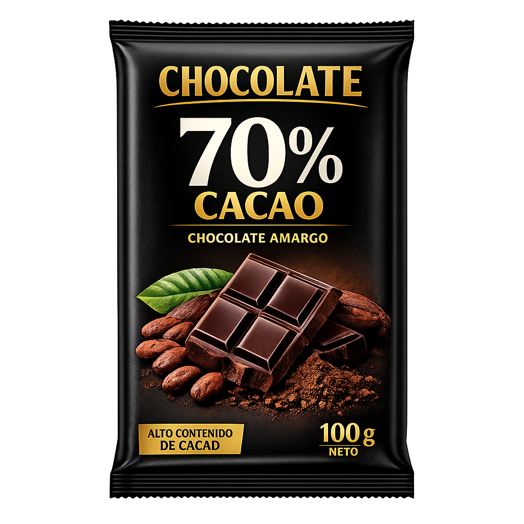 Barra De Chocolate 70% Cacao