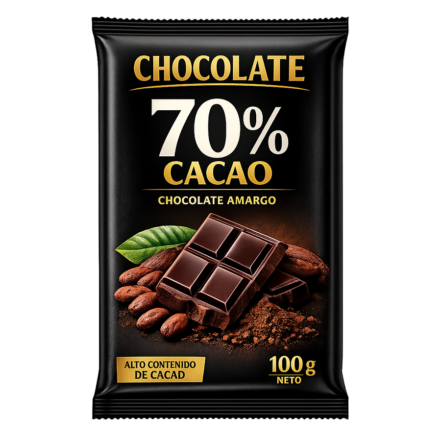 Barra De Chocolate 70% Cacao