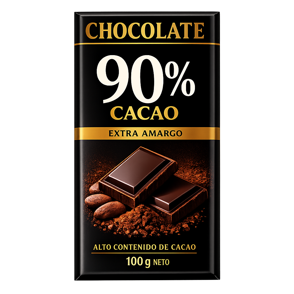 Barra De Chocolate 90% Cacao
