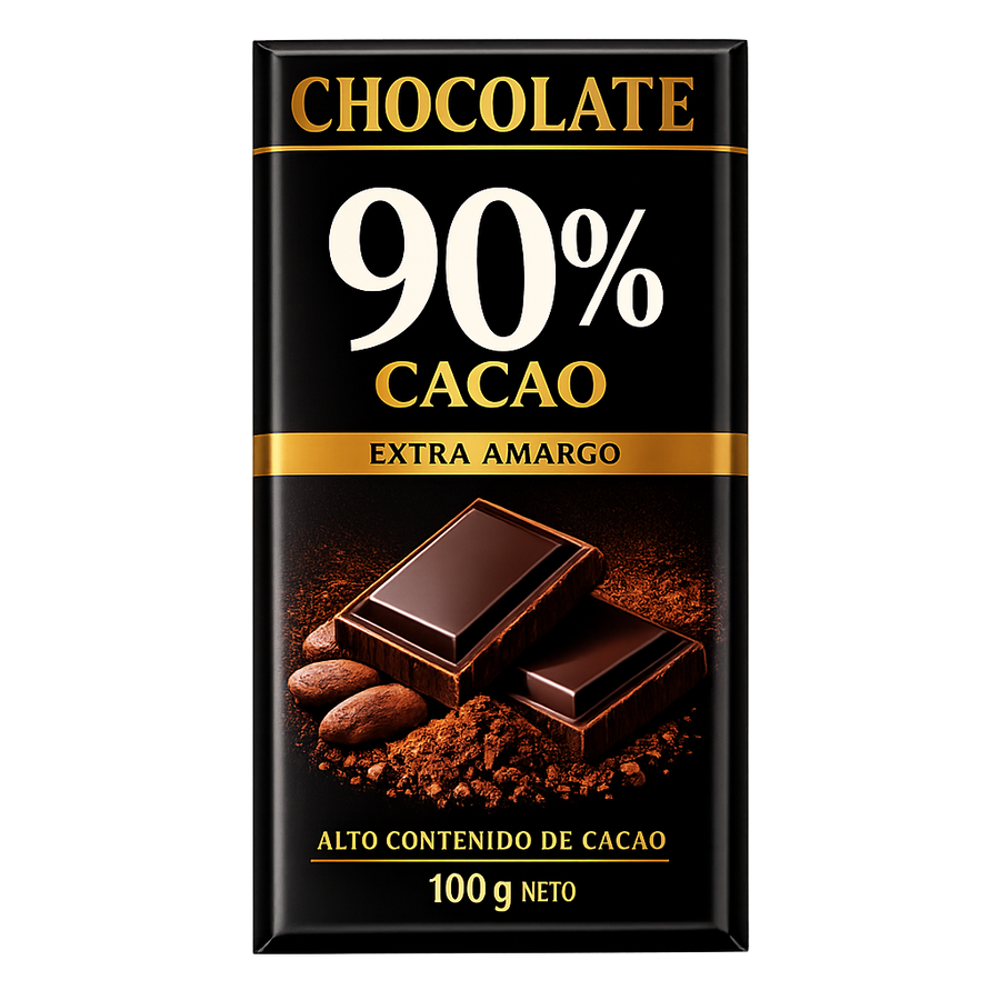 Barra De Chocolate 90% Cacao