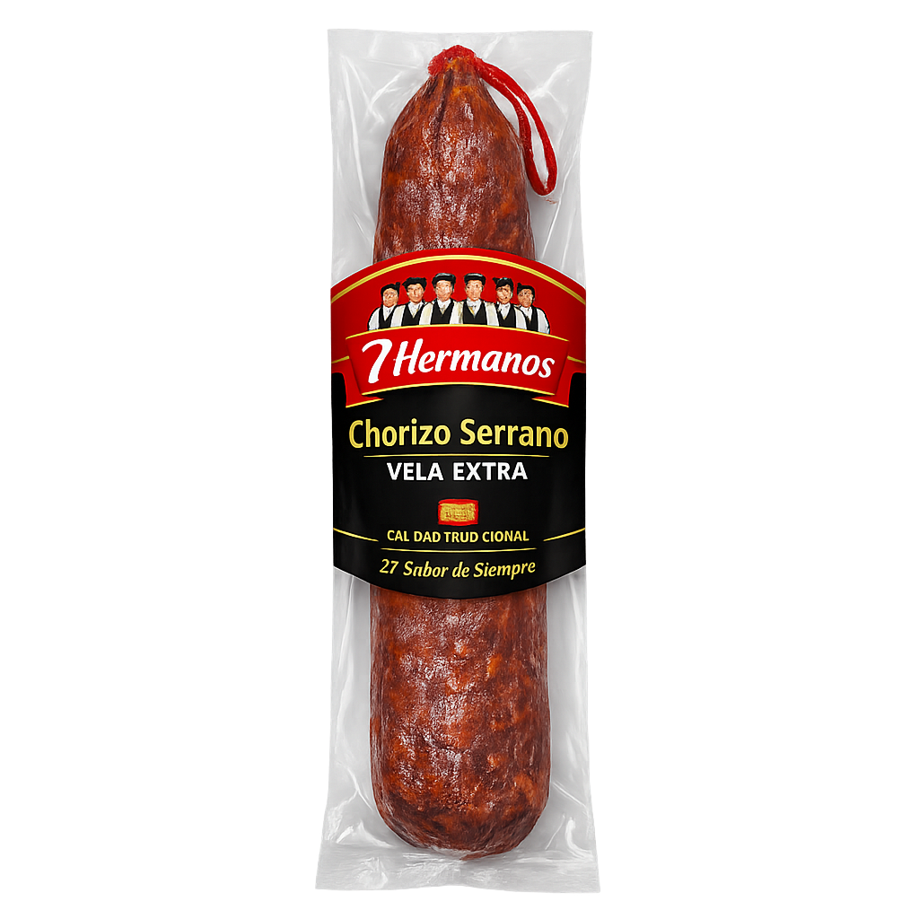 Chorizo Serrano Vela Extra, 7 hermanos