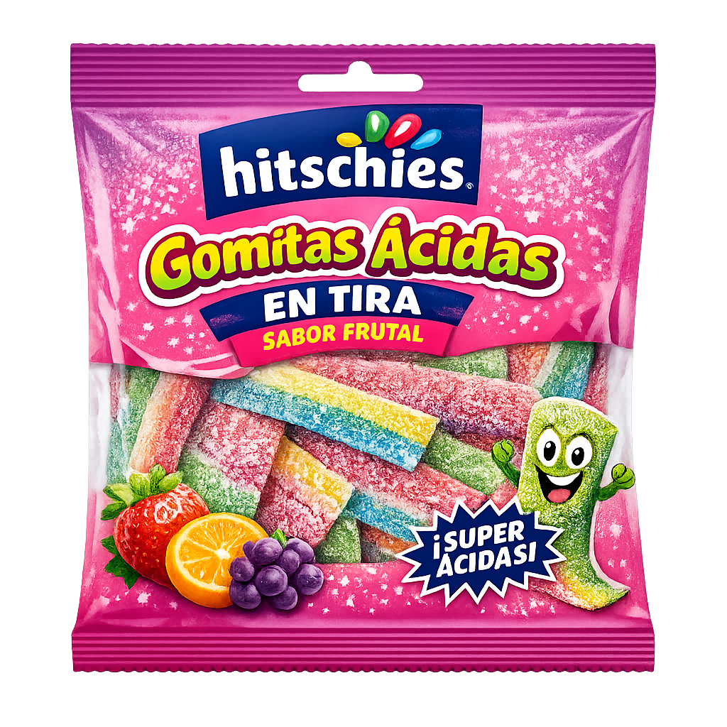 Gomitas Ácidas En Tira Sabor Frutal Hitschies