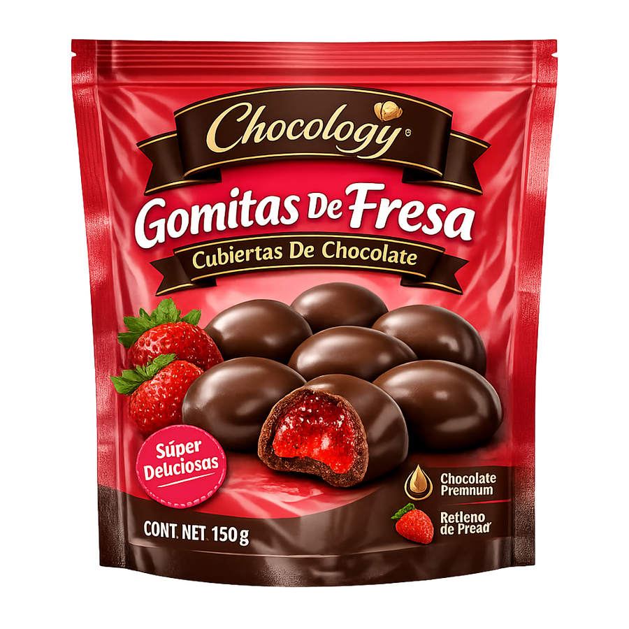 Gomitas De Fresa Cubiertas De Chocolate Chocology