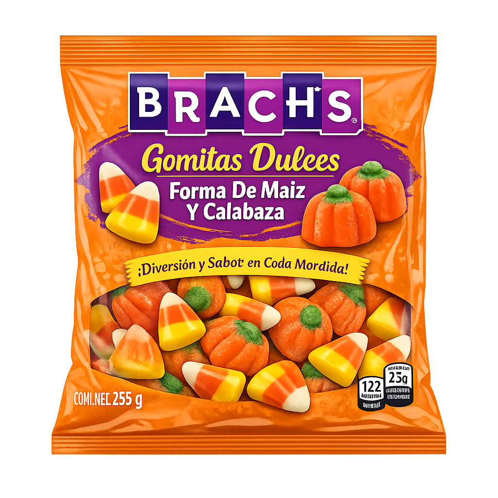 Gomitas Dulces Forma De Maíz Y Calabaza Brachs