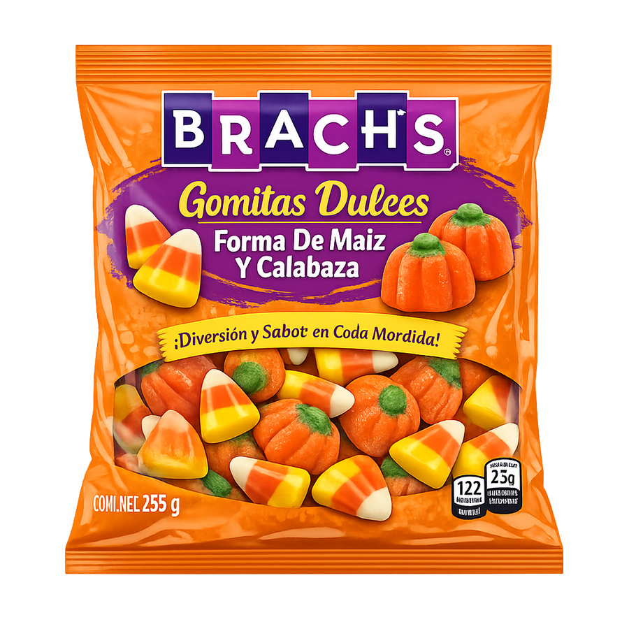 Gomitas Dulces Forma De Maíz Y Calabaza Brachs