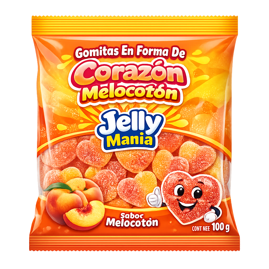 Gomitas En Forma De Corazón Melocotón Jelly Mania