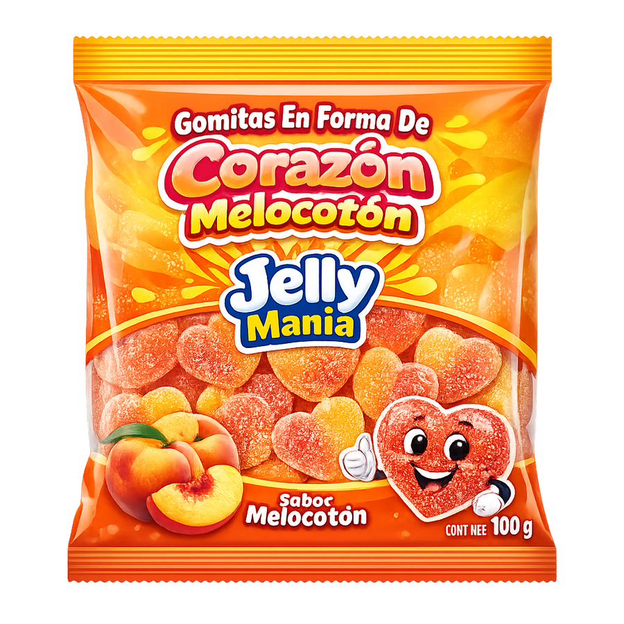 Gomitas En Forma De Corazón Melocotón Jelly Mania