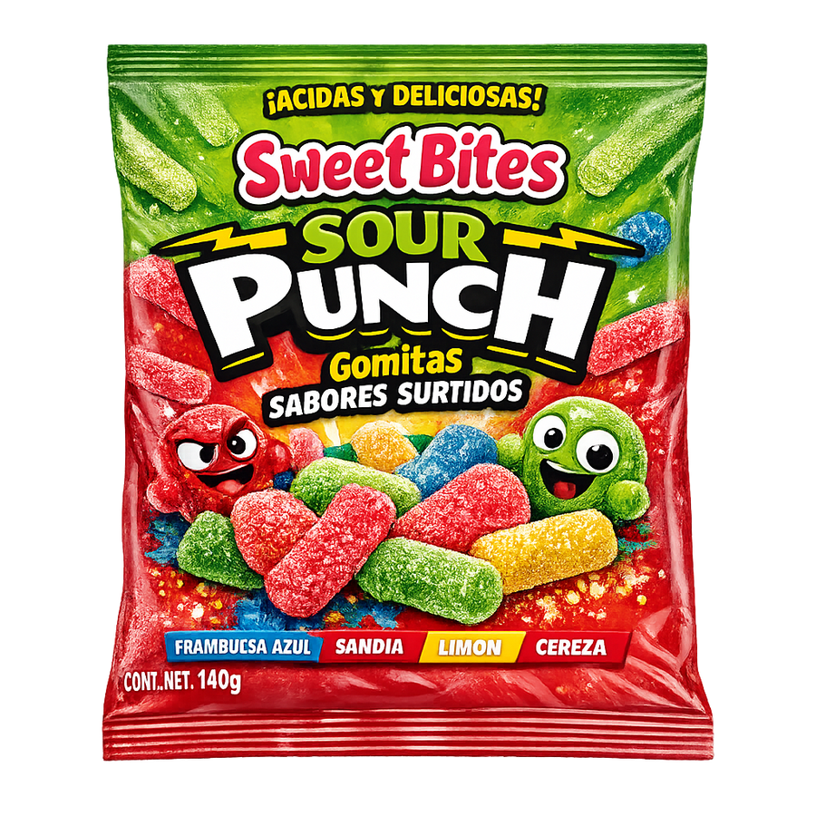 Gomitas Sabores Surtidos Sweet Bites Sour Punch