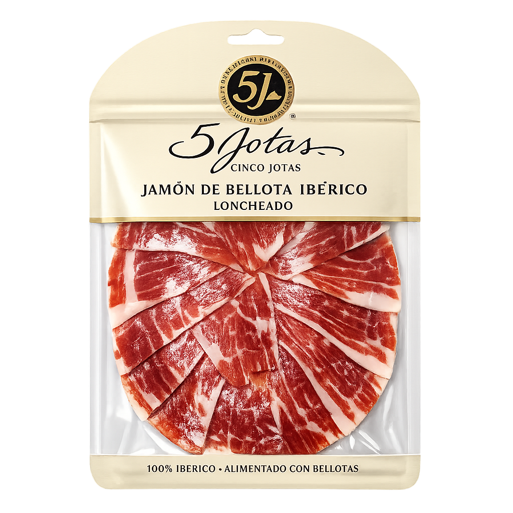 Jamón de Bellota Ibérico Loncheado, 5 Jotas