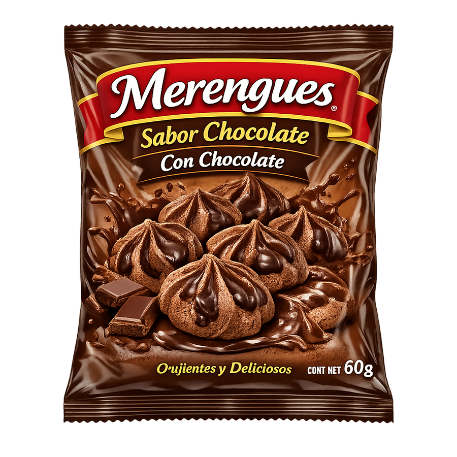 Merengues Sabor Chocolate Con Chocolate