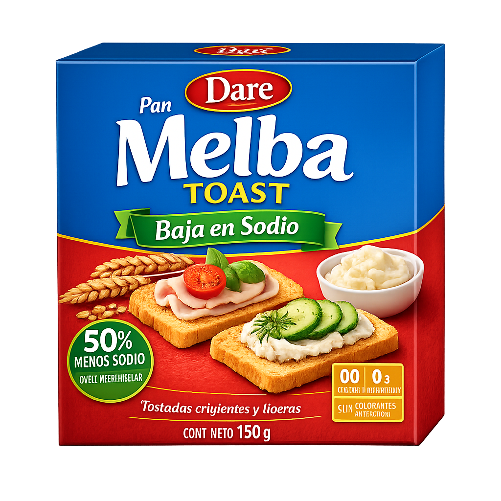 Pan Melba Toast baja en sodio Dare