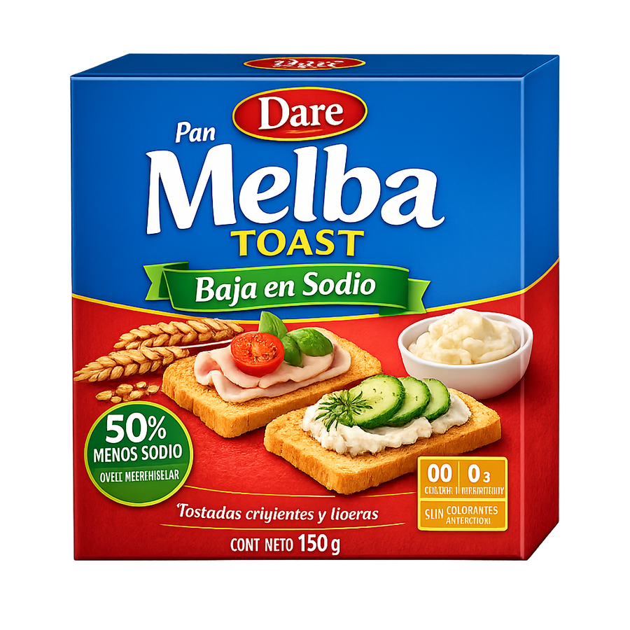 Pan Melba Toast baja en sodio Dare