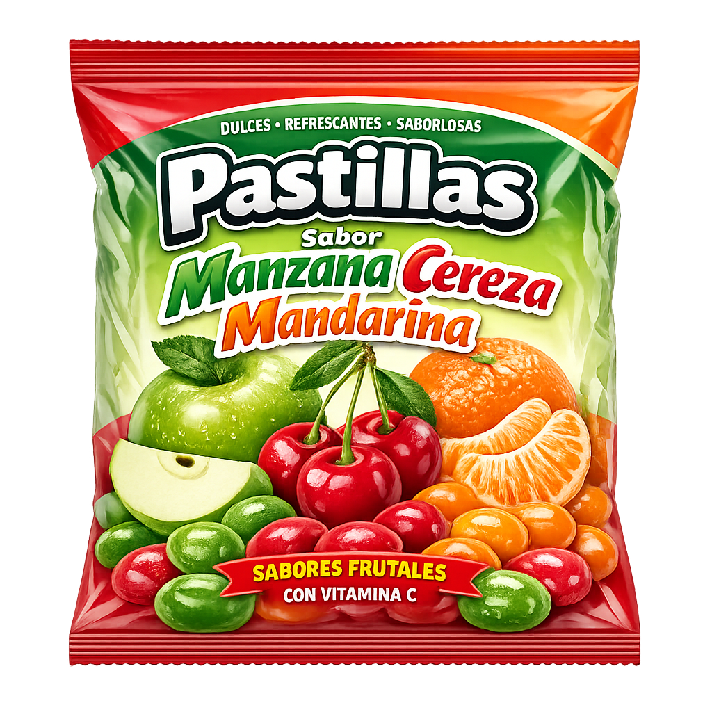 Pastillas Sabor Manzana Cereza Mandarina