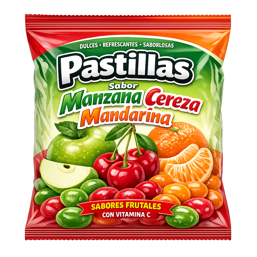 Pastillas Sabor Manzana Cereza Mandarina