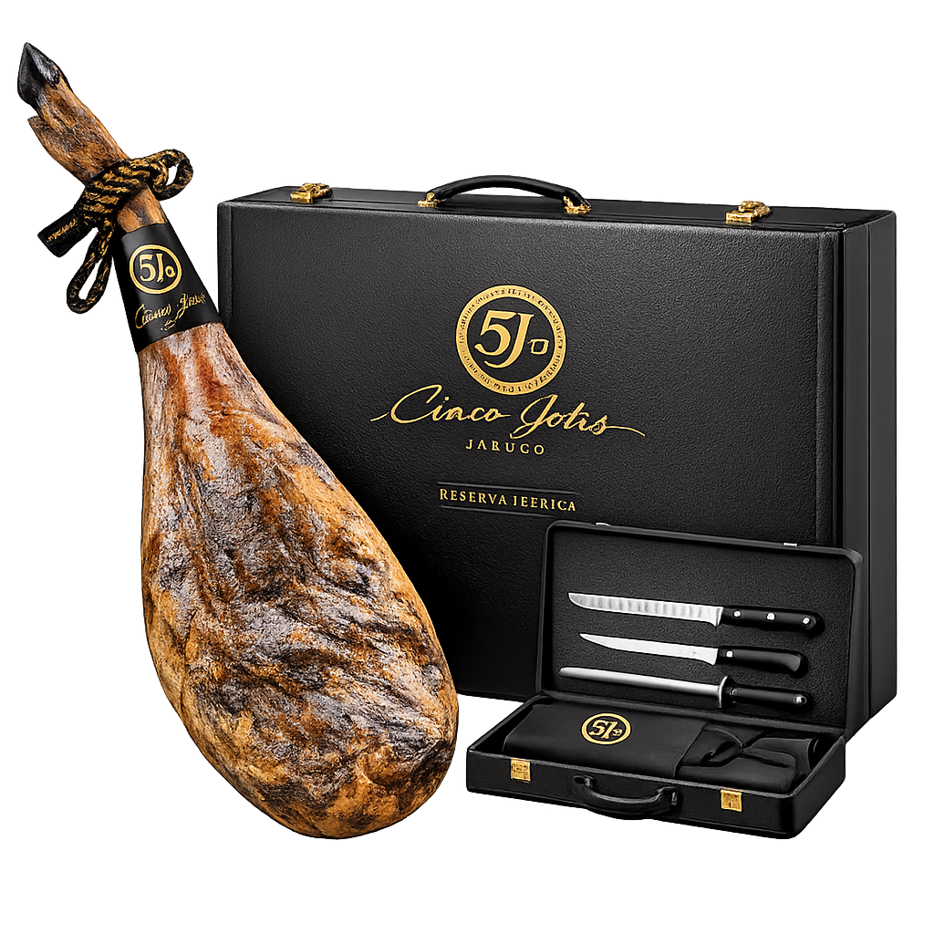 Pata de Jamón Ibérico de Bellota 5J con Estuche y Cuchillos