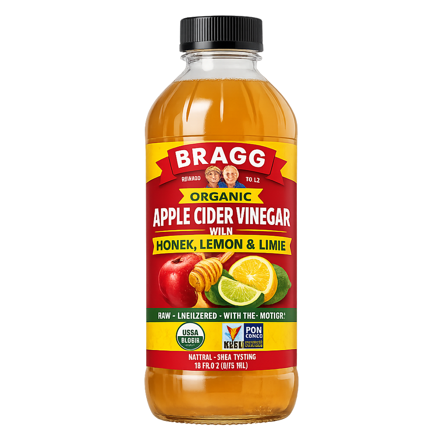 Vinagre de Manzana Orgánico con Miel, Limón y Lima, Bragg